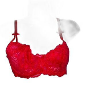 Youmita 38C Persian Red Soft Lace Unpadded Bra NWT